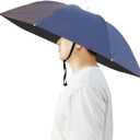 Umbrella Hat, 37 inch Fishing Umbrella Hat Hands Free Foldable UV Protection Umbrella Cap Adjustable Headwear for Fishing Golf Camping Beach Gardening Sunshade Outdoor