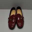 WVBVLO Women's Patent Leather Closed Square Toe Low Chunky Heel Loafers Fashion Buckle Decor Slip-On Comfortable Block Heel Casual Work Dress Shoes Business Office Walking Shoes (Wine Red,9)