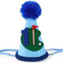 Tinoaly Golf 1st Birthday Hat, Hole in One Party Decorations for Boys First Birthday Celebration Accessories Golf Themed Party Supplies (Blue)