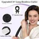 70" Heatless Curls Overnight Hair Curler - Hair Curlers Roller to Sleep In for Women Long Medium Volume, Overnight No Heat Curls Soft Curlers, Satin Heatless Curl Curling Set - 6 PCS, Black