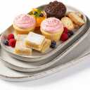 AmorArc Ceramic Serving Platters, Reactive handcrafted Oval Plates for Entertaining, Stoneware Kitchen Dishes for Dinner, Fruit, Salad, Turkey,Party. Microwave & Dishwasher Safe, Set of 3, Stone Stalactites