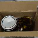 CARBLIN 2 Pack Mason Jars 32 oz, Amber Wide Mouth Canning Jars with Airtight Lids, Glass Pint Jars with Bands Labels Brush, Large Storage Quart Jars for Jam Fermenting Preserving