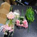 7pcs Fake Flowers for Decoration Small Silk Flowers for Home Decor Indoor Real Touch Artificial Flower Rose Peony for Farmhouse Boho Wedding Baby Shower Table Funeral Cemetery Decoration Pink