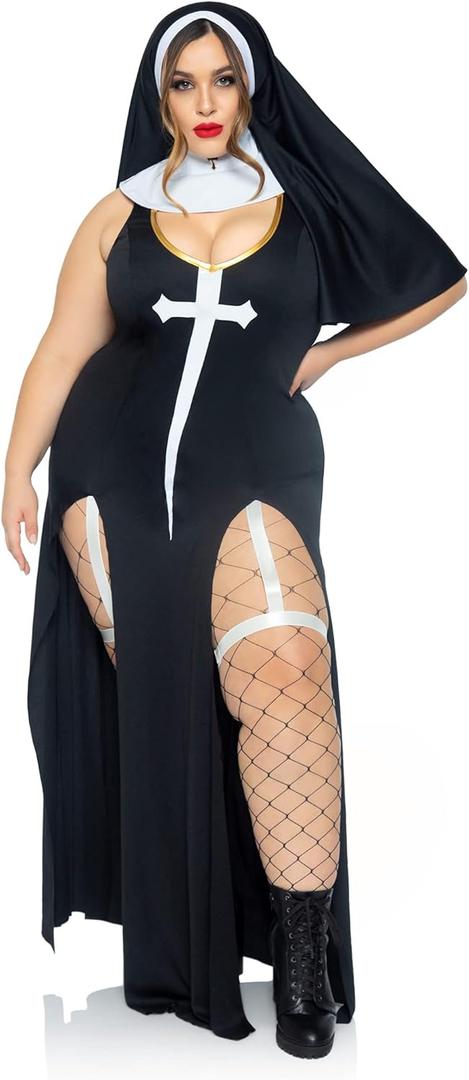 Leg Avenue Women's 3 Pc Sultry Sinner Costume With Dress, Collar, Head Piece (2X)