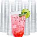 Vplus 16 oz Compostable Clear Plastic Cold Cups, 100 Pack Biodegradable Disposable Cups, BPA & PFAS Free, Plant-Based Plastic Cups for Juice, Wine, Parties, Weddings, and Everyday Use