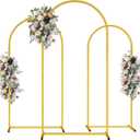 Wedding Arch-Backdrop-Stand Set of 3 (7.2FT 6.6FT 6FT) Gold Metal Arch Stand for Birthday Party Baby Shower, Balloon Flower Arch Stand for Graduation Anniversary Ceremony Decor