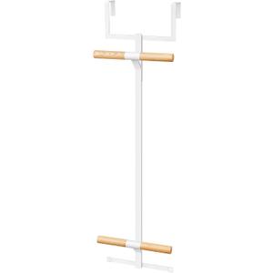 Briwooody Over The Door Backpack Hanger, Backpack Holder for Closet, 2 Tiered Metal Storage Rack Backpacks Hooks, Heavy Duty Hook Storage Organizer for Schoolbag, Bag, Easy Installation(White,1)