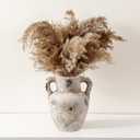 Rustic Ceramic Vase Farmhouse Vase for Home Decor, Large Terracotta Decorative Flower Vases for Pampas Grass, Flowers, Living Room, Kitchen, Table Centerpiece, Shelf, 8.66 Inch Tall (Rustic White)