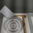 Elevated Slow Feeder Dog Bowl - Ceramic Food Dish with Bamboo Stand - Raised Maze Design - Ideal for Medium to Large Dogs - White - 8.8 inch (2.5 CUP)