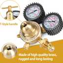 BETOOLL Nitrogen Regulator with 0-600 PSI Delivery Pressure Equipment Brass Inlet Outlet Connection Gauges