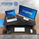 FITUEYES Height Adjustable Standing Desk 36 Wide Sit to Stand Converter Stand Up Desk Tabletop Workstation for Laptops Dual Monitor Riser Black SD309101WB
