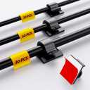 100 PCS Adhesive Cable Clips Cord Organizer (Small, Medium,Large),Wire Holder for Cable Management, Outdoor Light Clips Light Hooks for LED String,Car Dash Cam, Extension Cord (Black)