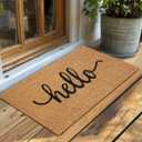 Hello Coir Doormat - 17x30 Inches Durable Non-Slip Door Mat