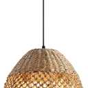Rattan Pendant Light,Boho 2-Light 13 Wicker Chandelier, Hand-Woven Suspension Farmhouse Rattan Light for Kitchen Island Bedroom Living Room