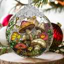 2025 Christmas Tree Ornament - Stained Glass Mushroom Holiday Decor, Christmas Decoration, Gift Idea for Friends, Exchange