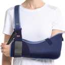 VELPEAU Arm Sling Shoulder Immobilizer for Women and Men, fit Left or Right Arm - Rotator Cuff Support Brace -Medical Sling for Shoulder, Clavicle, Elbow Injury (Breathable type, Large: Bust 33.5-41)