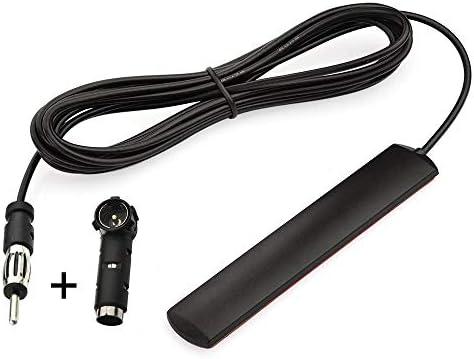 Eightwood Car Stereo FM Radio Antenna, Hidden Windshield Antenna, DIN Plug Adhesive Patch Antennae + DIN Female to ISO Adapter for Vehicle Car Truck Stereo Receiver Head Unit FM HD Radio