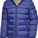Tommy Hilfiger Men's Hooded Puffer Jacket (Standard and Big & Tall) (Medium, Royal Blue)