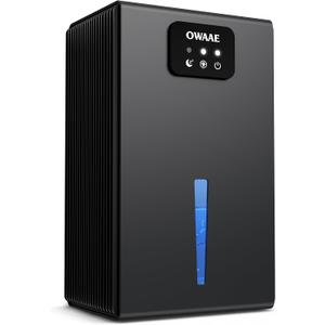 Dehumidifier, 1000 sq.ft Quiet Dehumidifiers for Home Bedroom Bathroom Basement with 95oz Water Tank, Sleep Mode, Auto Shut-Off 7 Colors LED Light, Grey