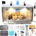 Puppy Incubator with Heating and Fan, Ideal Incubator for Puppies and Kittens, Ensures Good Ventilation and Temperature Control for Newborn Pets (85L)