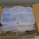 Yaomiao 16 Pack 3 and 4 Compartment Bento Lunch Box Wheat Straw Divided Snack Containers Food Storage Plastic Reusable Meal Prep Container with Transparent Lids for Adults Work Travel, Blue Pink