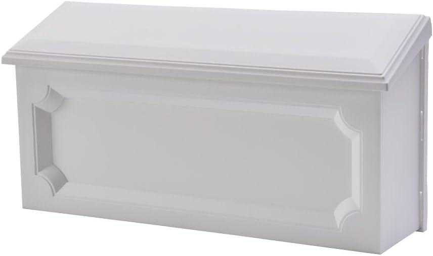Architectural Mailboxes Windsor Wall-Mounted Mailbox for Outside, Rust-Proof Plastic Small Mail Box, White