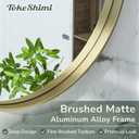 TokeShimi Brushed Gold Round Mirror 30 Inch Gold Round Vanity Bathroom Mirror for Wall Aluminum Alloy Matte Metal Frame Modern Gold Circle Mirror Fit in Minimalist Multi Style Home Decor