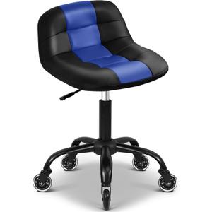 Rolling Shop Stool with Wheels, Rolling Stool with Back Support, 360° Swivel Garage Chair, Height Adjustable Chair 330lb Heavy Duty for Spa Salon Massage Home Office Tattoo(Blue)