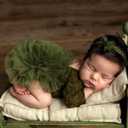 Newborn Photography Props Lace Romper with Matching Headband Set