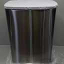 QUALIAZERO 50L/13Gal Heavy Duty Hands-Free Stainless Steel Commercial/Kitchen Step Trash Can, Fingerprint-Resistant Soft Close Lid Trashcan, Rectangle Shape