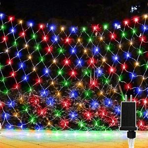 Christmas Net Lights, Outdoor Use, 390 LEDs, 8 Lighting Effects, Memory Function, 13ft x 5ft Net Light Measurements, 6.6ft Lead Wire
