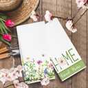 RZQIJ Watercolor Green Flowers Floral Wildflower Spring Kitchen Towels Dish Towels Dishcloth, Seasonal Summer Decor for Kitchen Bathroom Home, 16 x 24 Farmhouse Decoration Hand Towels Set of 2. (103)