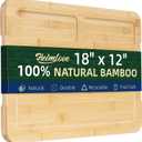 Heimlove Extra Large Bamboo Cutting Board, 18" x 12" Cutting Boards for Kitchen Charcuterie Boards with Juice Groove and Handles, Chopping Board for Meat, Vegetables and Cheese