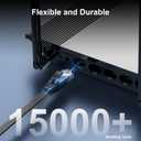 Cat 6 Ethernet Cable 3ft (6 Pack) (at a Cat5e Price but Higher Bandwidth) Flat Internet Network Cable - Cat6 Ethernet Patch Cable Short - Black Computer Cable with Snagless RJ45 Connectors