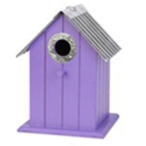 WoodLink Corrugated Metal Colorful Wren/Chickadee Bird house, Purple