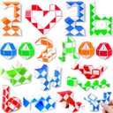28 Pack Easter Basket Stuffers, Snake Twist Puzzle Toys for Kids Stress Relief Fidget Toys for Teens Kids Easter Gifts Basket Essential Easter Basket Stuffer Fillers Party Favor Classroom Reward