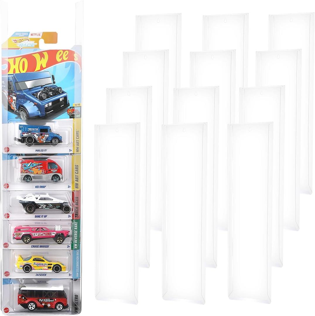 24 Pack Hot Wheels Wall Display, Holds 200+ Cars - Sturdy Wall Mounted Storage & Protection Case Organizer for Hot Wheels and Matchbox Collections