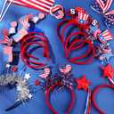 4th of July Headband Star Sunglasses Red White Blue  Day Patriotic Accessories for Independence Day Party Supplies, PCS 24