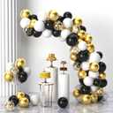 2 x Black and Gold Balloons 50 Pieces-12 Inch Black Gold White Balloons For Birthday Decorations for Men Black and Gold Party Decorations Graduation