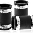3 Pcs 1 1/2" Flexible Pvc Pipe Coupling with Stainless Steel Clamp, Flexible Fitting for Connecting Cast Iron, Plastic and Copper Pipes, for Sewer and Drain Connections(Black)