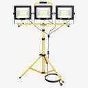 AUXTINGS 100W Triple LED Work Light,Job Site Light with Telescopic Removable Tripod Stand,3X 8000 Lumen, 100V140V, IP65 with 5m Cord and Switch for Workshop, Garage, Basement, Repairing Home
