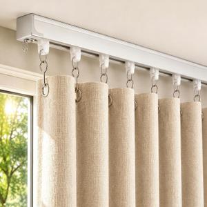 Ceiling Curtain Track, 9-13 FT Adjustable, 60 LB Heavy Duty, No Cutting