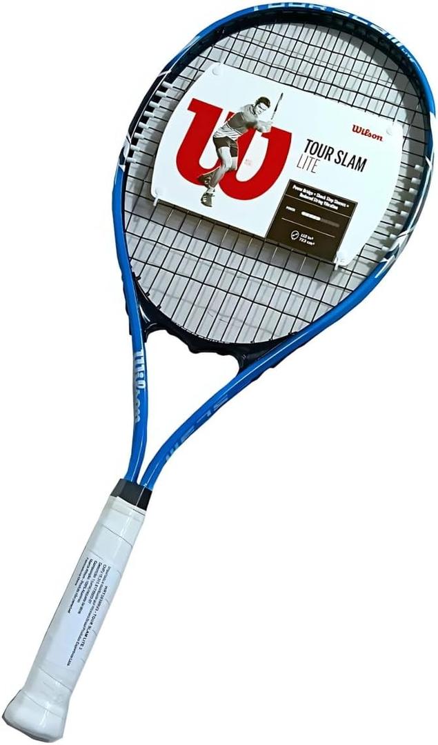 WILSON Tour Slam Adult Recreational Tennis Rackets (Grip Size 2 - 4 1/4", Blue/Black) WILSON Tour Slam Adult Recreational Tennis Rackets (Grip Size 2 - 4 1/4", Blue/Black)