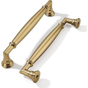 khtumeware 10 Pack 5 Inch(128mm) Champagne Bronze Cabinet Pulls Heavy Duty Solid Satin Brass Cabinet Handles Kitchen Cabinet Hardware for Cupboard Drawer Handles Dresser Pulls