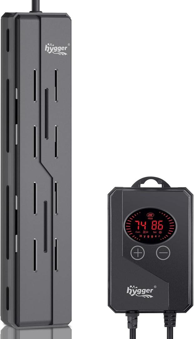 hygger Aquarium Heater 200W,Submersible Fish Tank Heater with Digital LED Controller,Overheating & Auto Shut Off Protection,Betta Turtel Tank Heater,for Saltwater & Freshwater Fish Tank 20-55Gallon