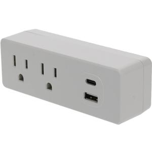 Prime PBUC013 2-Outlet Wall Tap with USB-A and USB-C Chargers