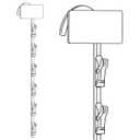 3 Pack Clip Strip Metal Merchandising Retail Display Strips, Off-White Powder Coated Steel, 17" Long with 6 Heavy Duty Clips/Hook Stations, 2.5" Wide x 1.5" High Header, Model: MS-16