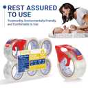Heavy Duty Clear Packing Tape with Dispenser Combo for Shipping, Moving & Storage,Thicker Clear Packing Tape, 1.88 inches Wide, 60 Yards Per Roll, 6 Pack 360 Total Yards