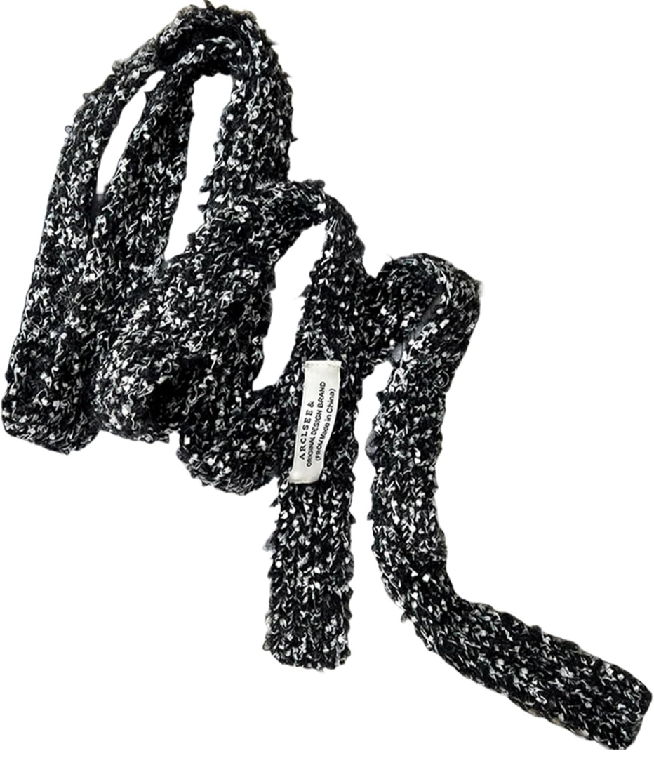 Knit Scarf for Women Long Skinny Belt Necktie Neck Scarf Girls Photo Props Long Neckerchief Skinny Scarf Necktie