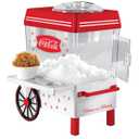 Nostalgia Coca-Cola Snow Cone Shaved Ice Machine - Coke Retro Table-Top Slushie Machine Makes 20 Icy Treats - Includes 2 Reusable Plastic Cups & Ice Scoop - White & Red
